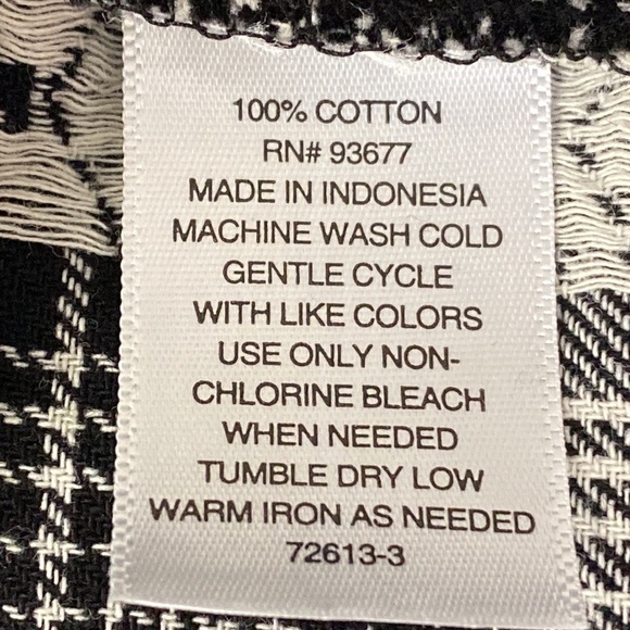 A.N.A. A New Approach Black/White Button-Up Western 100% Cotton Top Size L - Picture 8 of 8